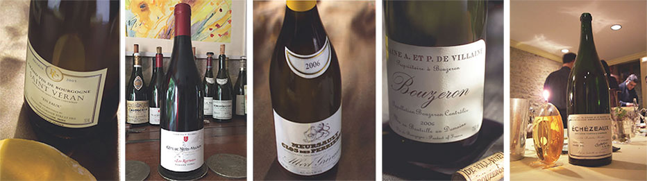 Bouteilles de grands vins de Bourgogne